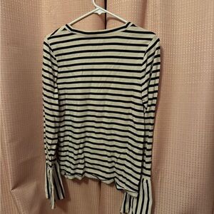 Madewell Black and White Striped Long Sleeve Top